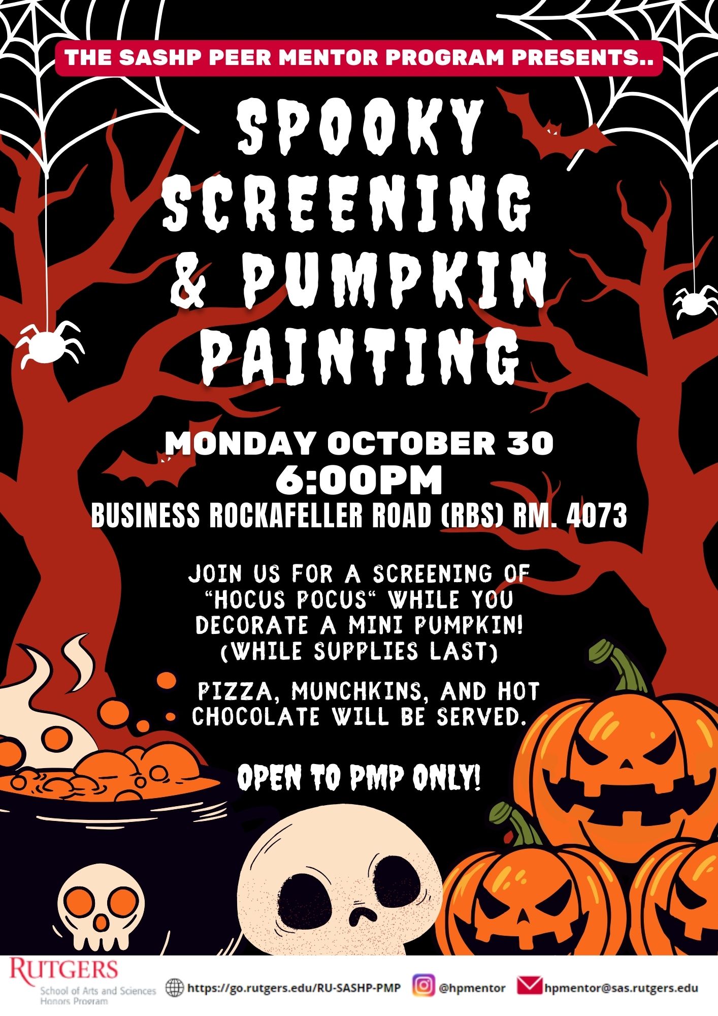Spooky Sceening Pumpkin Painting flyer