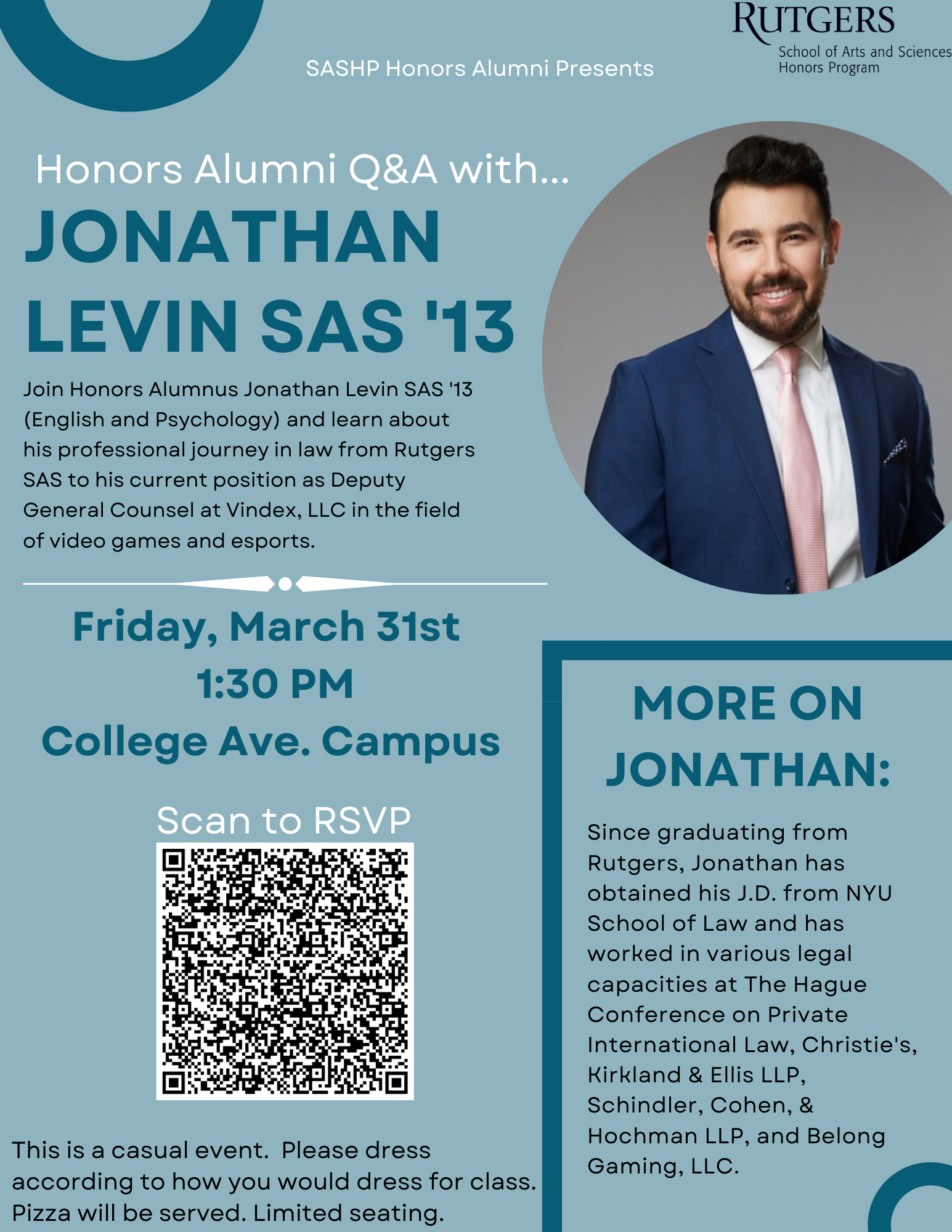 Honors Alumni QA with Jonathan Levin Legal Edition
