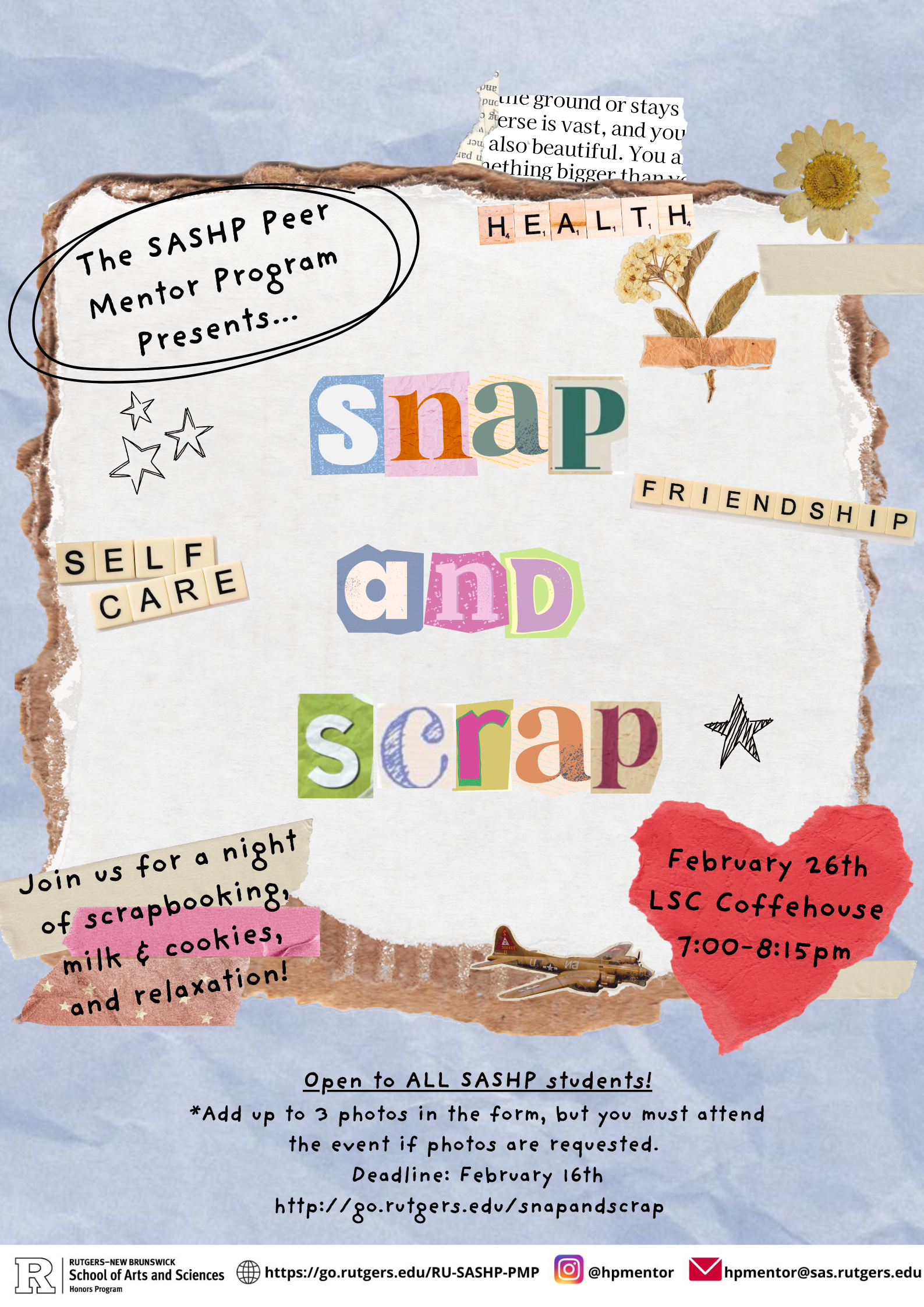 Snap and Scrap Event Poster SASHP PMP 2